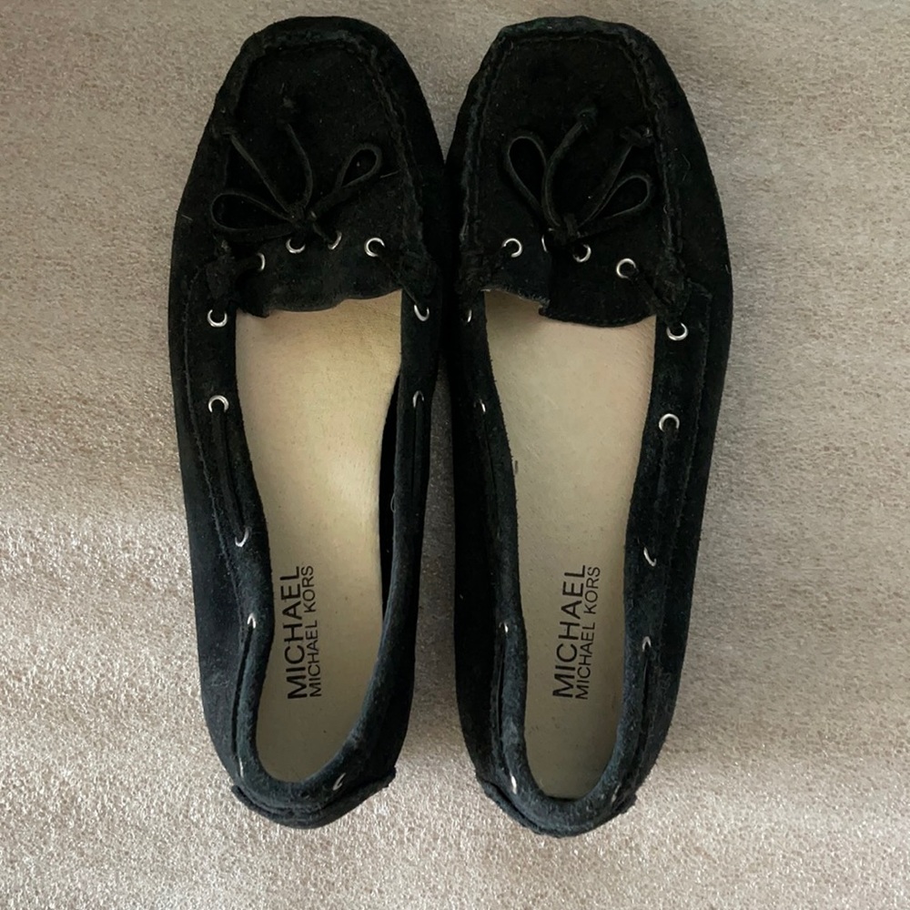 Michael Kors Black velvet slip on shoes loader